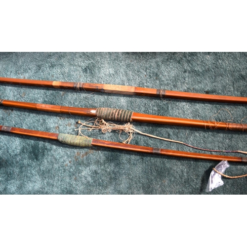 3235 - Three early 20th Century Archery bows.  largest 187cm long