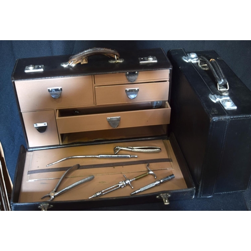 3238 - Two leather cases of vintage Dentistry equipment