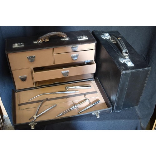 3238 - Two leather cases of vintage Dentistry equipment