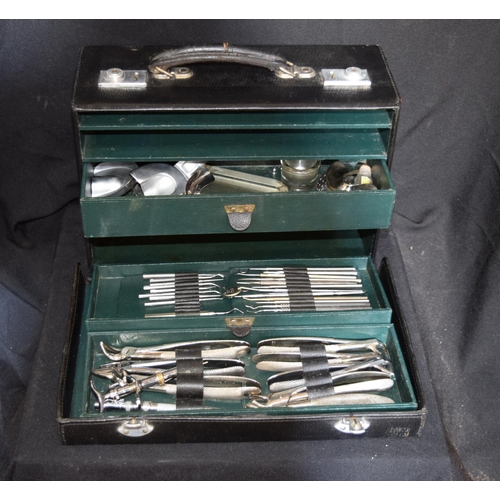 3238 - Two leather cases of vintage Dentistry equipment