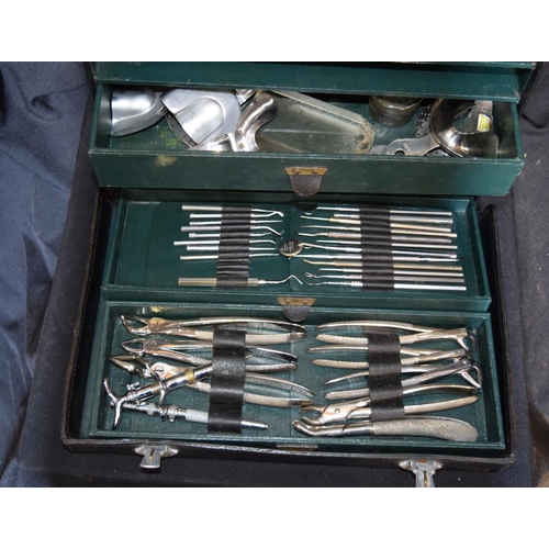 3238 - Two leather cases of vintage Dentistry equipment