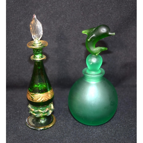 3241 - Collection of  Scent bottles, paperweight and glass