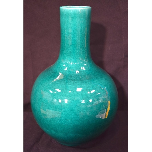 3248 - A Large green crackle glaze Chinese Vase.  38cm high