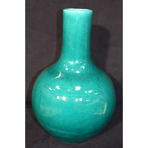 3248 - A Large green crackle glaze Chinese Vase.  38cm high