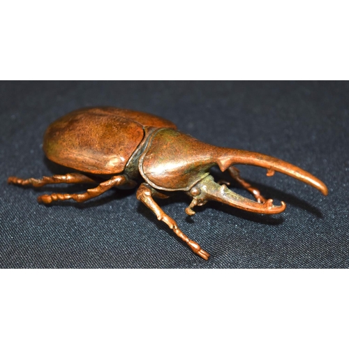 3259 - A small bronze Japanese stag beetle