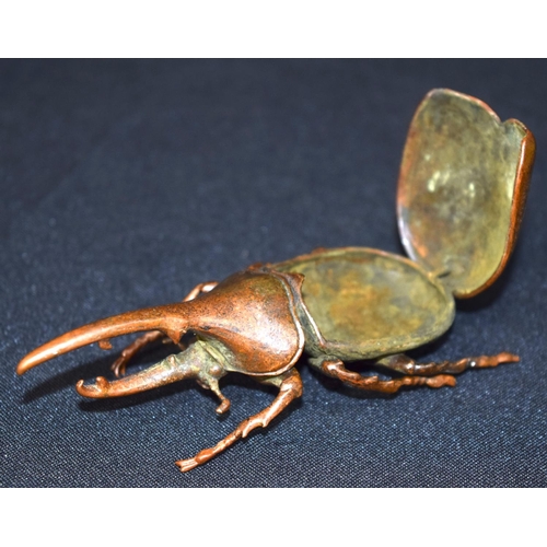 3259 - A small bronze Japanese stag beetle