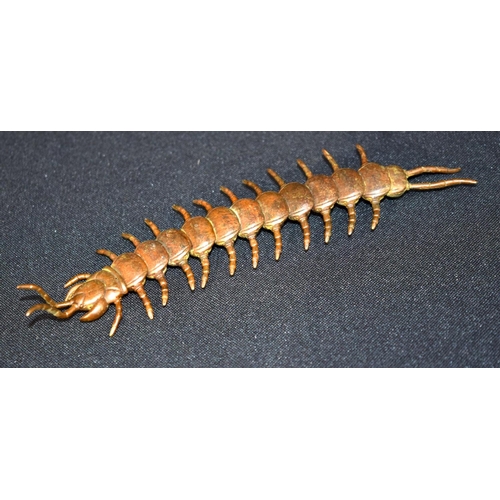 3260 - A small bronze Japanese centipede  16cm