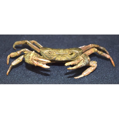 3262 - A small bronze Japanese  crab 13 cm