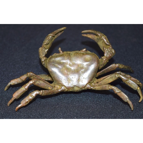 3262 - A small bronze Japanese  crab 13 cm