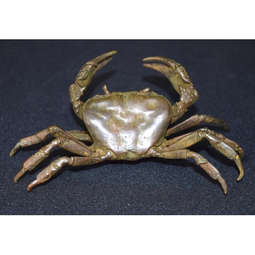 3262 - A small bronze Japanese  crab 13 cm