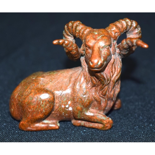 3263 - A small bronze Japanese  goat 6 cm