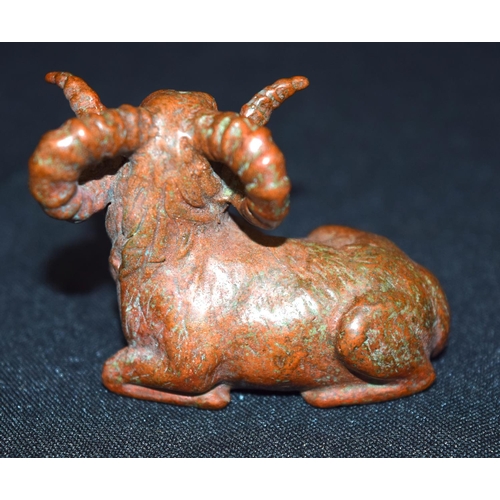 3263 - A small bronze Japanese  goat 6 cm