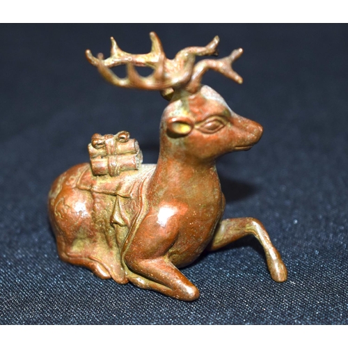 3264 - A Small bronze Japanese  deer 13 cm