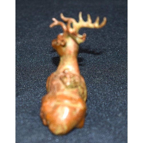 3264 - A Small bronze Japanese  deer 13 cm