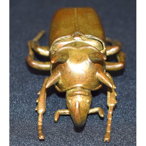 3265 - A small bronze Japanese  stag beetle 11 cm