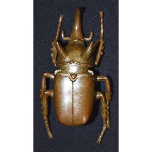 3265 - A small bronze Japanese  stag beetle 11 cm