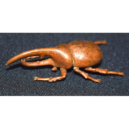 3271 - A small bronze Japanese  stag beetle 14cm