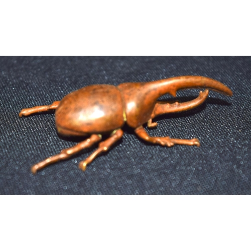 3271 - A small bronze Japanese  stag beetle 14cm