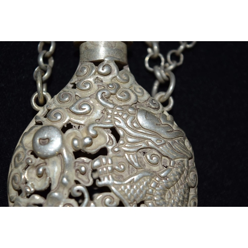 3275 - A Chinese white metal ornate Incense Burner 10cm