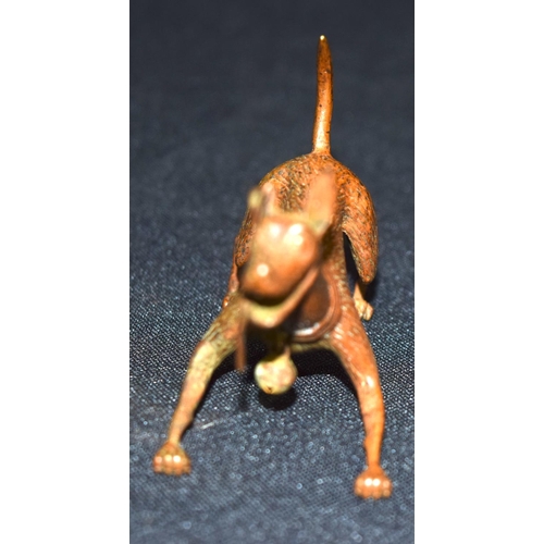 3290 - A small Japanese bronze dog 7cm