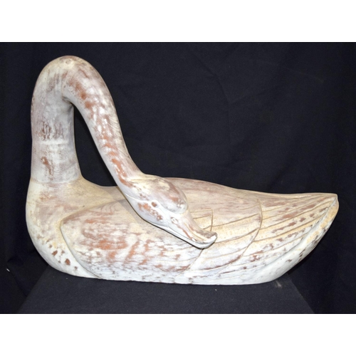 3304 - A Wooden Georgian style swan 63 x 40cm