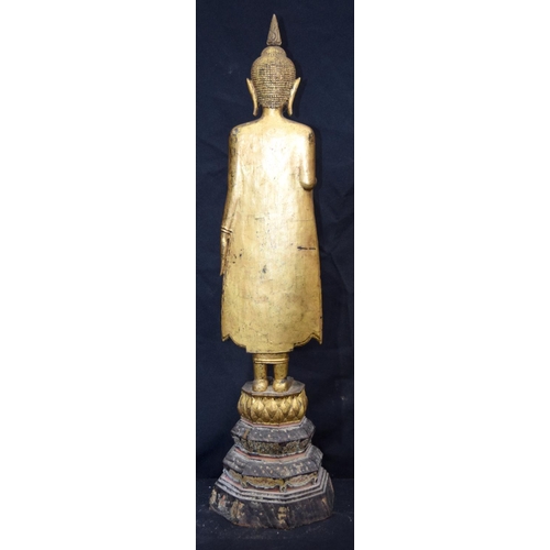 3307 - Antique Thai wooden Buddha 74 x 16cm