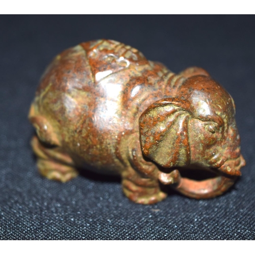 3318 - A small bronze Japanese  Elephant 13 cm