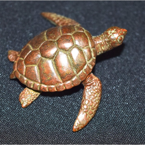 3324 - A small bronze Japanese  turtle 6 cm