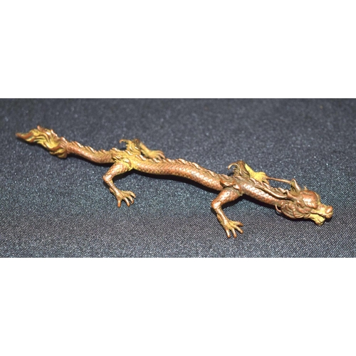 3327 - A small bronze Japanese  Dragon 16 cm