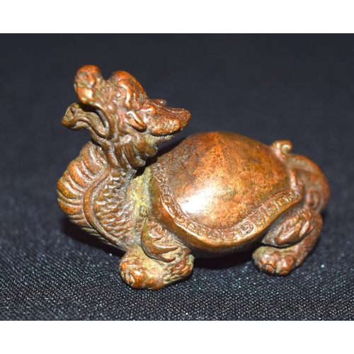 3328 - A small bronze Japanese  dragon 5 cm