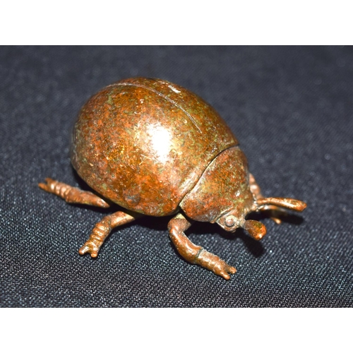 3345 - A small bronze Japanese  scarab 6 cm