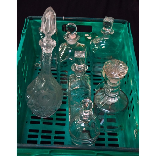 3474 - A group of glass decanters