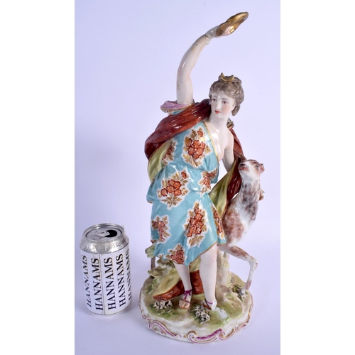 433 - A LARGE 19TH CENTURY FRENCH SAMSONS OF PARIS PORCELAIN FIGURE modelled as a female and goat. 37 cm h... 