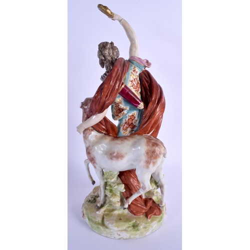 433 - A LARGE 19TH CENTURY FRENCH SAMSONS OF PARIS PORCELAIN FIGURE modelled as a female and goat. 37 cm h... 