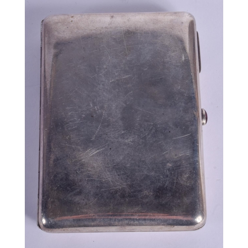 1260 - AN ANTIQUE RUSSIAN SILVER CIGARETTE CASE. 200 grams. 12 cm x 8.5 cm.