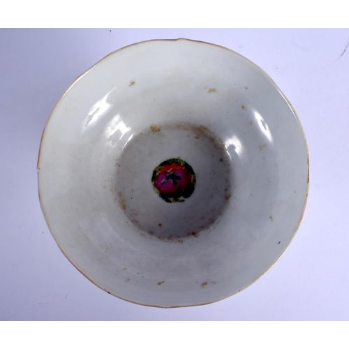 1501 - A 19TH CENTURY CHINESE FAMILLE ROSE PORCELAIN TAZZA Guangxu, painted with flowers. 10 cm x 13 cm.