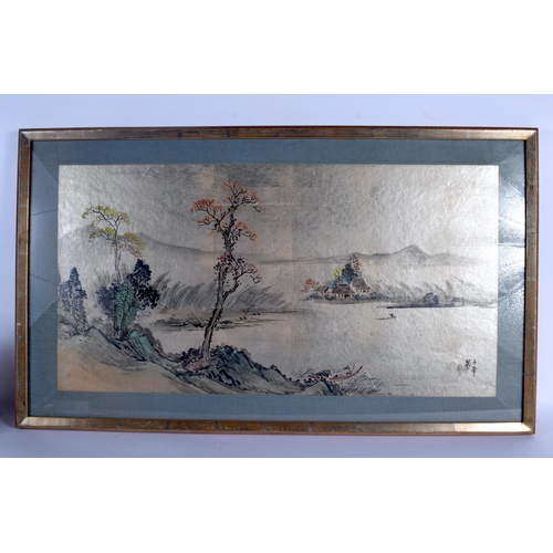 1522 - A PAIR OF EARLY 20TH CENTURY CHINESE INK WORK WATERCOLOUR LANDSCAPE by Yen Hui, depicting landscapes... 