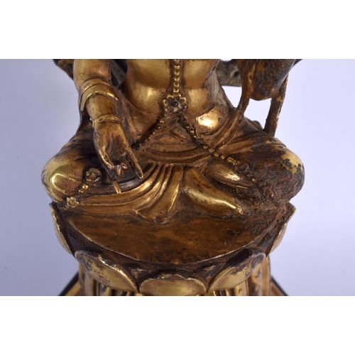 1546 - A RARE CHINESE QING DYNASTY GILT BRONZE FIGURE OF A BUDDHA bearing earlier Tang Inscription, Made in... 