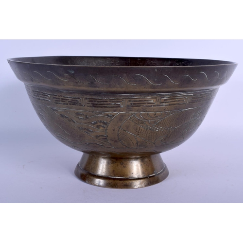 1574 - A LARGE 19TH CENTURY CHINESE BRONZE CENSER bearing Xuande marks to base. 23 cm x 14 cm.