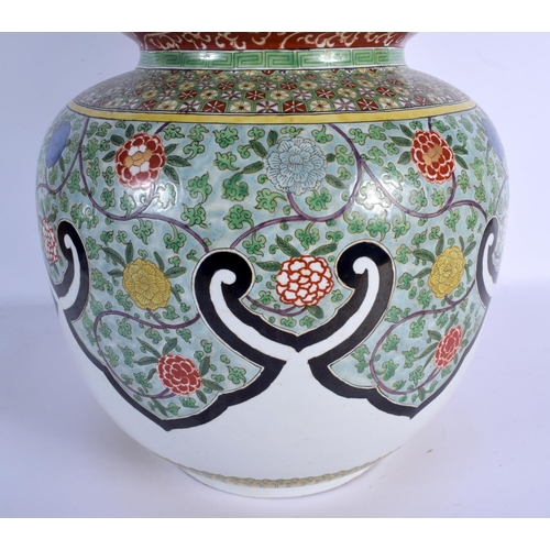 1602 - A LARGE LATE 19TH CENTURY JAPANESE MEIJI PERIOD TRIPLE GOURD VASE enamelled with floral sprays and t... 