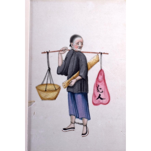 1664 - Chinese School (19th Century) Pith paper, Torture. Image 16 cm x 12 cm. (10)