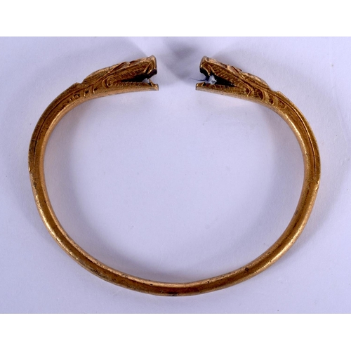 1683 - AN 18TH CENTURY CHINESE GILT BRONZE SNAKE BANGLE Qing. 7.5 cm wide.