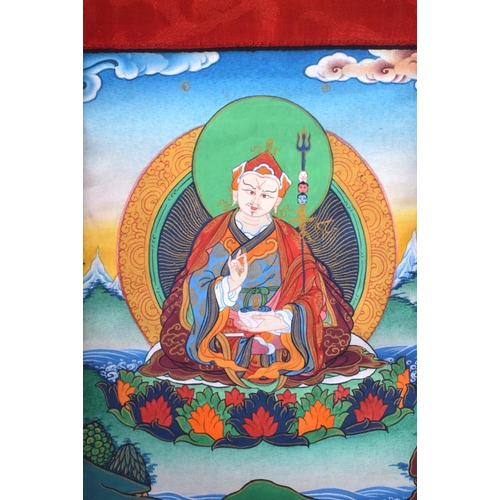 1697 - A PAIR OF EARLY 20TH CENTURY SINO TIBETAN THANGKA together with four scrolls. (6)