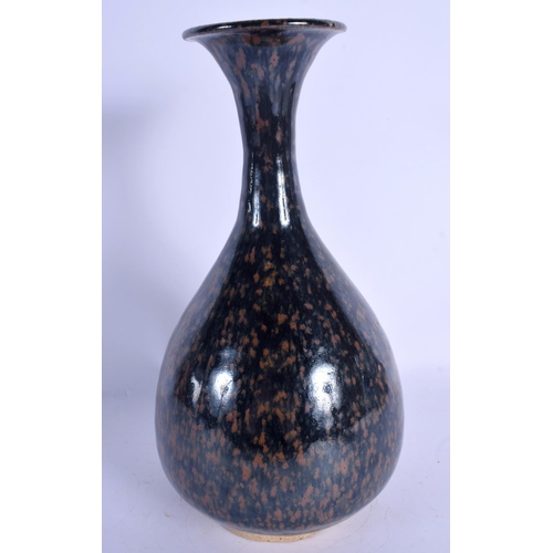 1752 - A CHINESE BROWN GLAZED STONEWARE VASE 20th Century. 28 cm high.