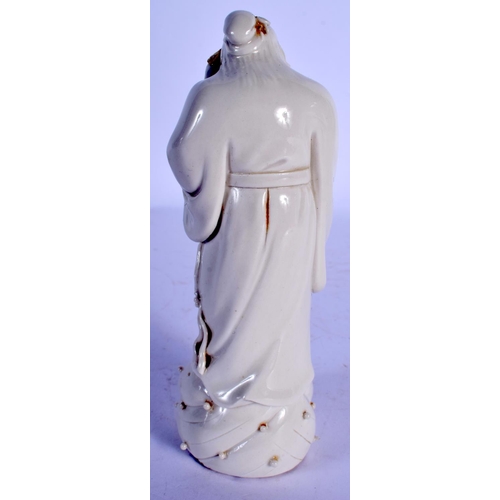 1792 - AN EARLY 20TH CENTURY CHINESE BLANC DE CHINE PORCELAIN FIGURE Late Qing. 14.5 cm high.