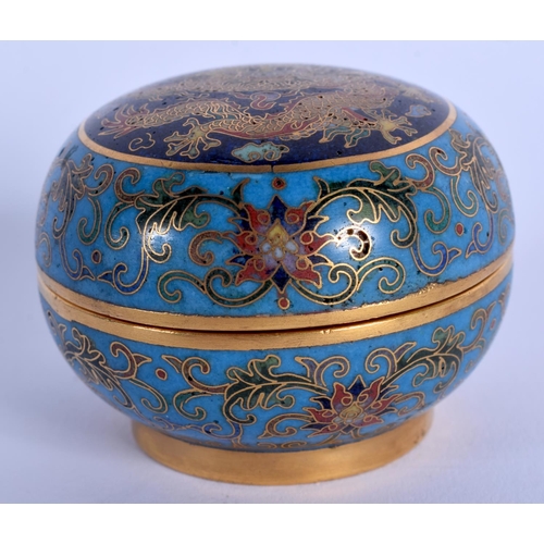 2048 - A FINE 19TH CENTURY CHINESE CLOISONNE ENAMEL BOX AND COVER Qing, bearing Qianlong marks to base, dec... 
