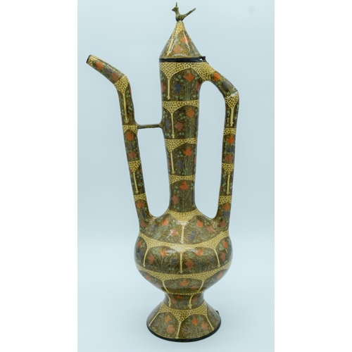 4020 - An Islamic papier-mâché wine ewer 58cm.