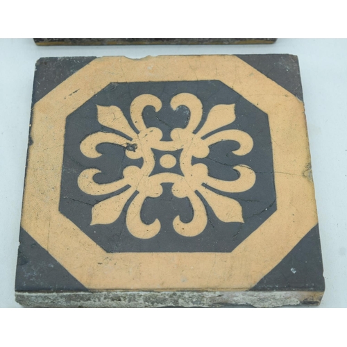 4061 - Four Victorian   Neo Gothic  tiles 15 x 15 cm (3).