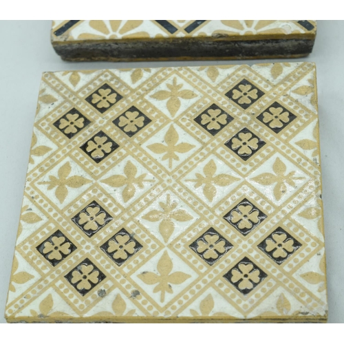 4061 - Four Victorian   Neo Gothic  tiles 15 x 15 cm (3).