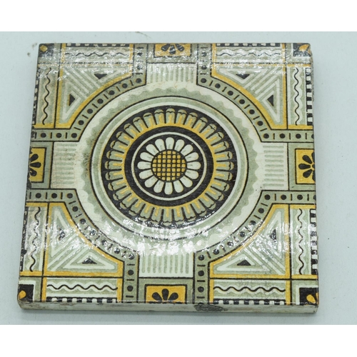 4063 - Two Victorian Minton Aesthetic China works   tiles  15 x 15cm (2).